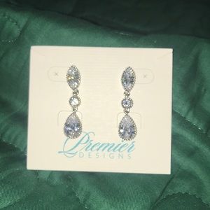 CZ marquis and teardrop earrings